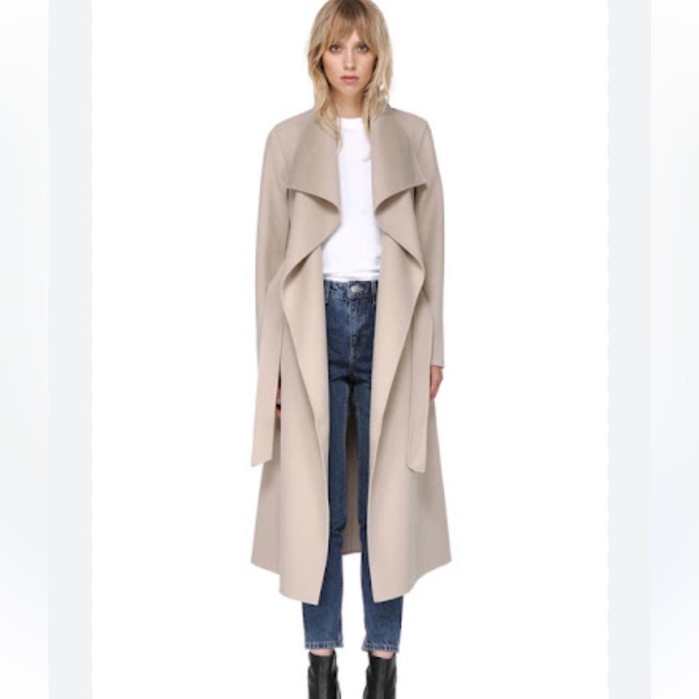 Mackage Light Beige Wool Trench Coat XS